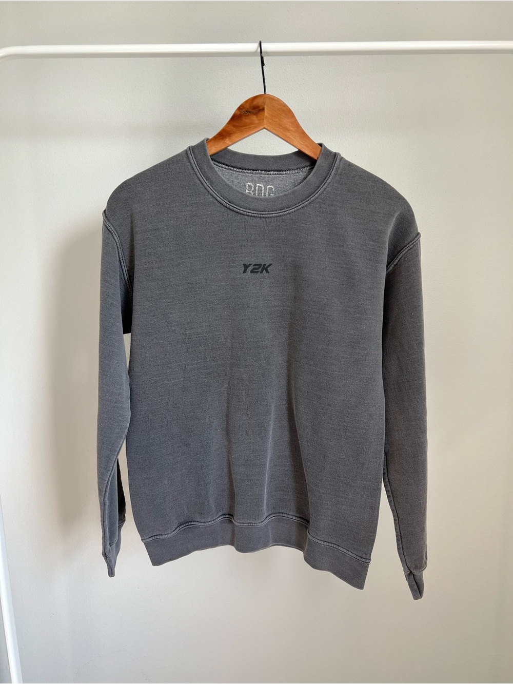 BDG Charcoal Gray Crewneck Sweatshirt with Center Logo